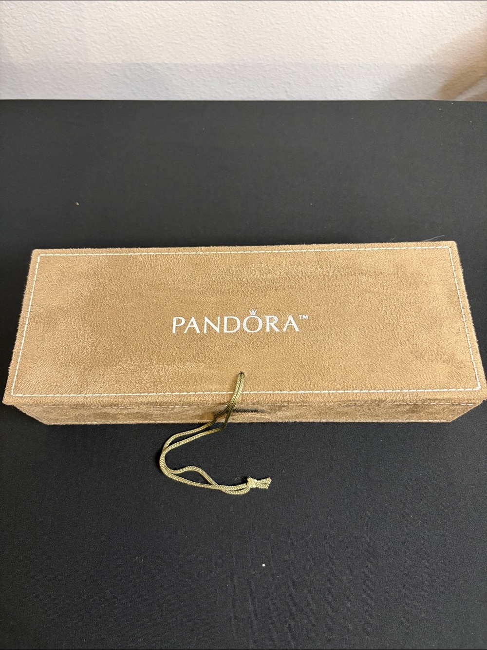 Pandora Tan Suede Jewelry Storage Organizer with Drawstring